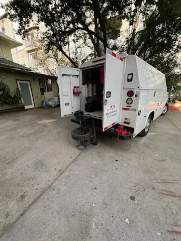 Magnet Plumbing service vehicle on-site for Water Heater Repair in Port Everglades